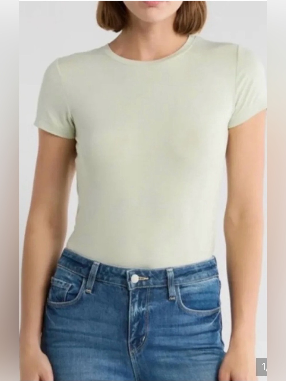 L’AGENCE Ressi mint green crewneck tee size S NWT